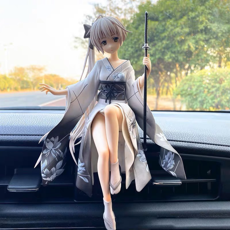 SHET Samurai Geisha Anime Action Figure Aksesoris Hiasan Dashboard Mobil