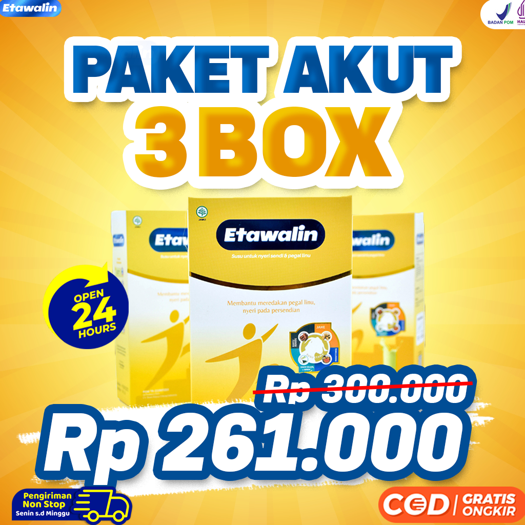 Paket 3 Box Susu Etawalin Free Hampers Ramadhan Sales - Atasi Masalah Tulang dan Sendi Nyeri Punggung Saraf Kejepit Rematik Asam Urat Pegal Linu Pengapuran Tulang Kesleo Bahan Herbal Halal BPOM
