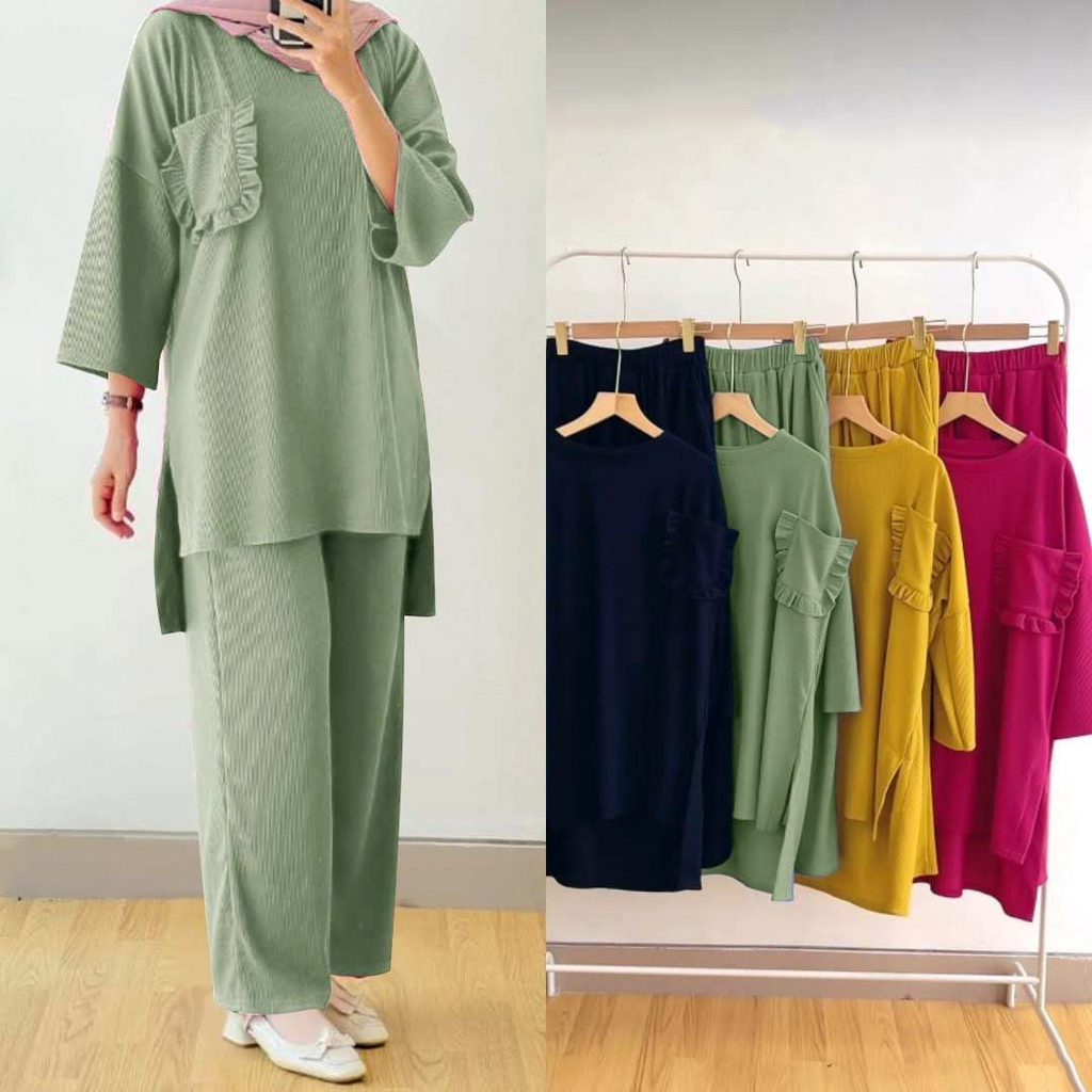 [COD] Shazfa.apparel - Pakaian Muslim Wanita Setelan Wanita Terhits Velove Set Viral