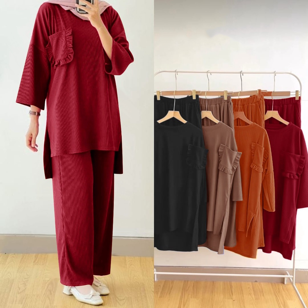 [COD] Shazfa.apparel - Pakaian Muslim Wanita Setelan Wanita Terhits Velove Set Viral