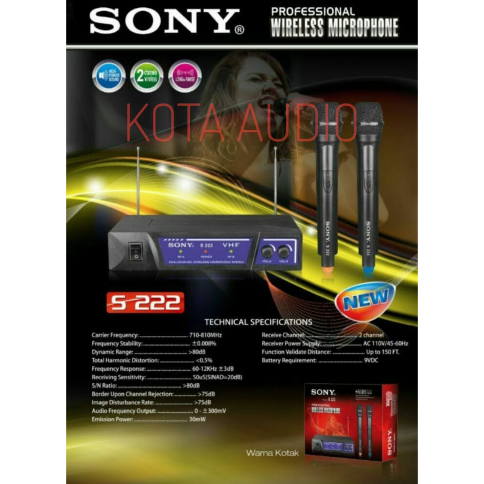 MIC SONY S 222 / MICROPHONE WIRELESS SONY S-222 / MIC SONY S222 UHF