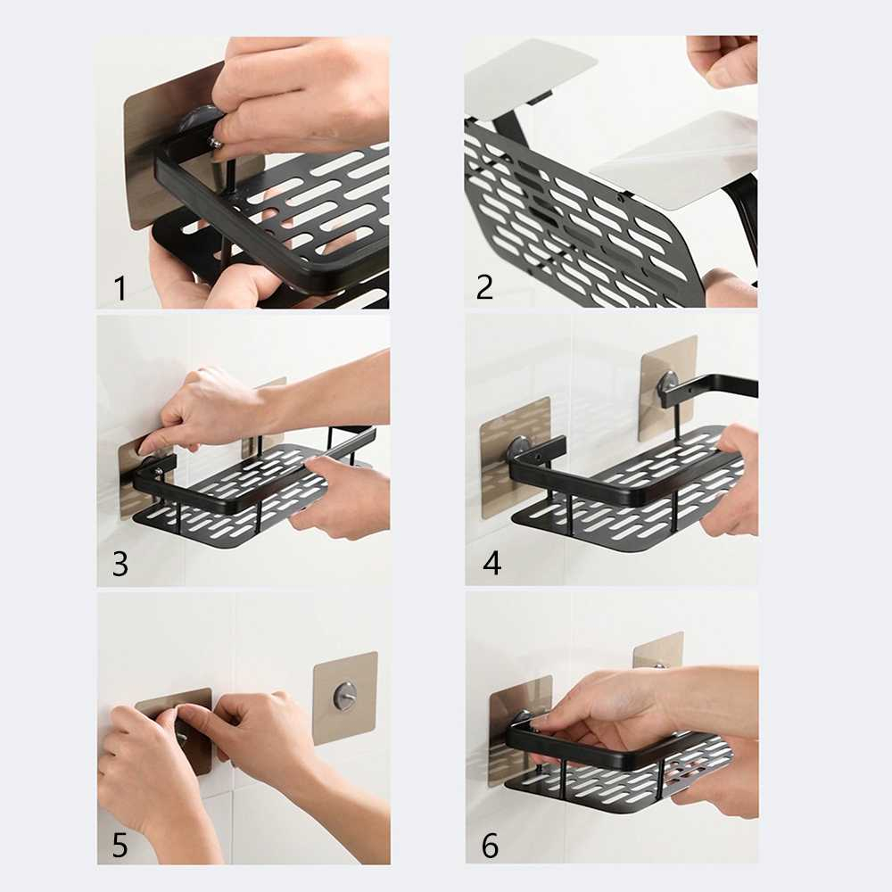 Rak Gantung Kamar Mandi Dapur Organizer Rack Aluminium Rack Penyimpanan Alat Mandi Bumbu Dapur Multifungsi