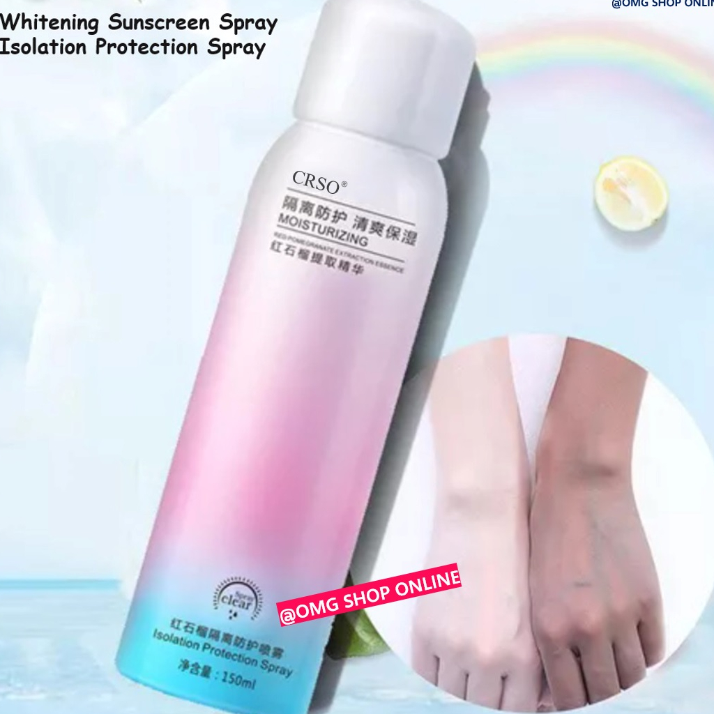 CRSO Sunscreen Whitening Spray Pemutih Kulit Seluruh Tubuh 150 ml / Moisturizing Protection Body Cream Sunscreen Whitening Cream Whitening Body Lotion Pelembab Waterproof / Pemutih Badan Pemutih Ketiak Pemutih Selangkangan Pemutih Bokong Pantat Tahan Air
