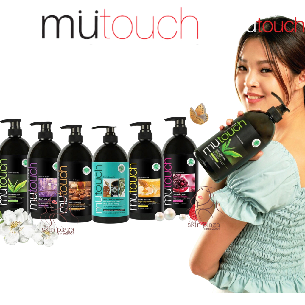 Mu Touch Goats Milk Shower Cream Pump Sabun Mandi Goat's Milk Cair Habbatus Sauda | Lavender Rosemary | Green Tea | Royal Jelly Honey | Pearl Mulberry | White Brightening Moisturizing 1000ml 750ml MuTouch