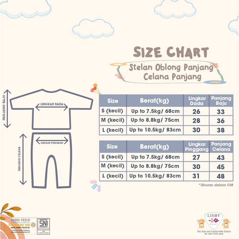 Libby Stelan Oblong Baju &amp; Celana Panjang - Terrace Story Series (Isi 3 Pcs)