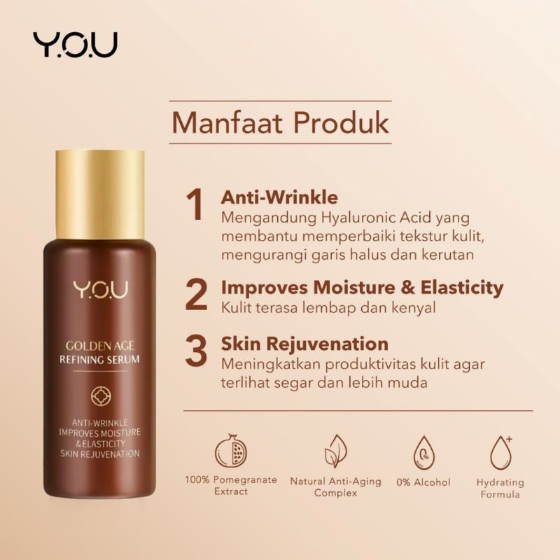 YOU GOLDEN AGE REFINING SERUM TRAVEL SIZE 10ml - TERDAFTAR BPOM - Y.O.U GOLDEN AGE SERUM