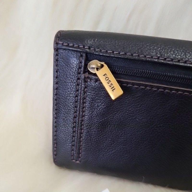 LEATHER WALLET FOS* BLACK AUTH