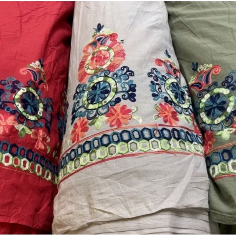 KAIN KATUN BORDIR RENDA PINGGIR