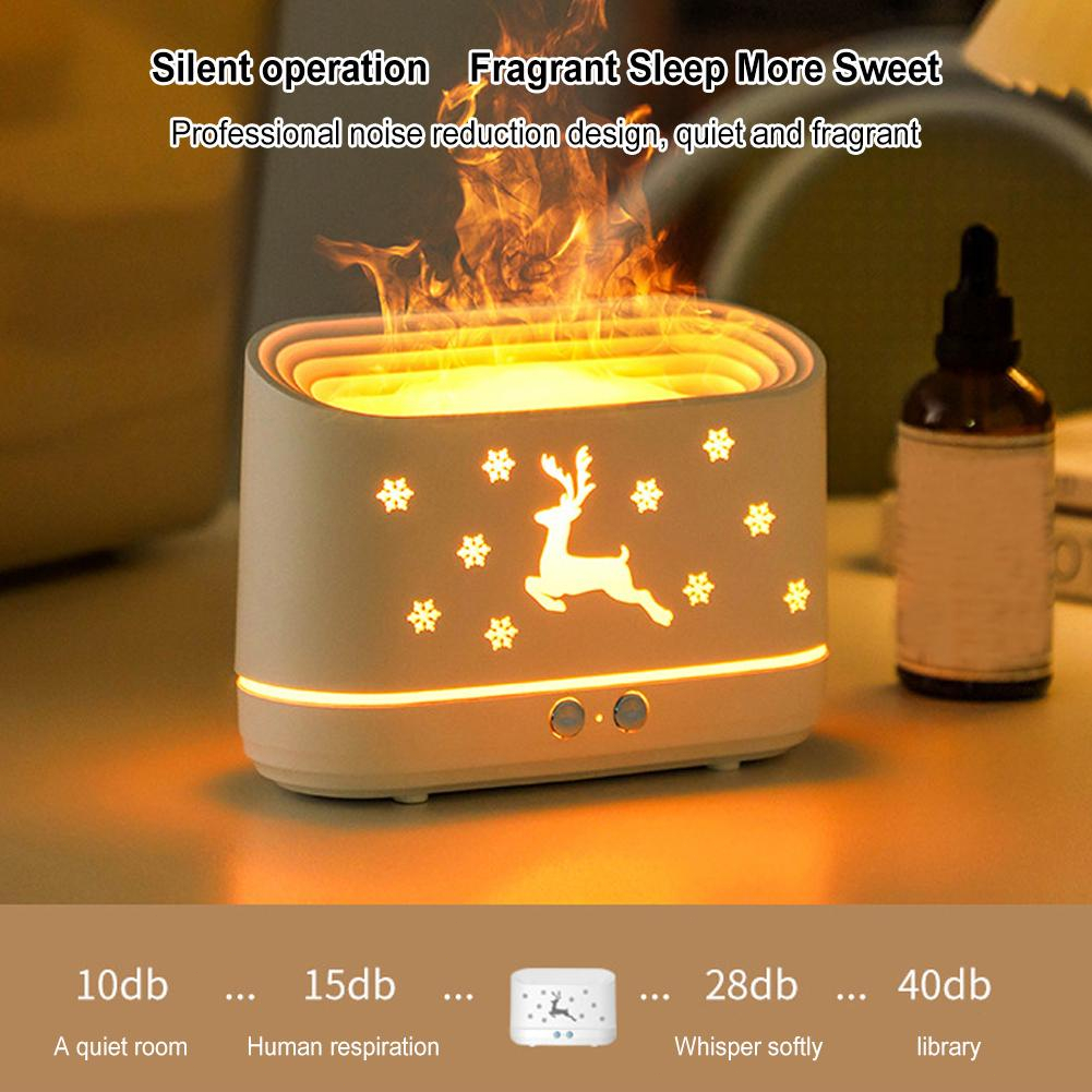 Humidifier Diffuser USB Essential Oil Diffuser Simulation Flame humidifier Household Ddesktop Atmosphere Light Wave Big Fog Mute Automatic Aromatherapy Machine/Air Sleep Atomizer