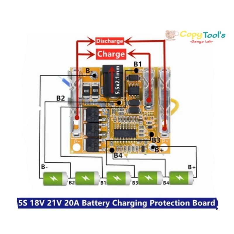 5S MODUL BMS BATERAI 18V 20V 198Vf 48Vf untuk Impact JLD ,NRT, NAGAWA , RYU .Bor Board Protection De