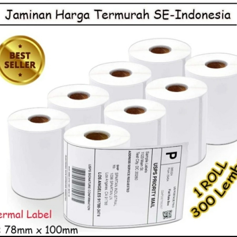 

Promo Besar Label Thermal 78 x100 Kertas Sticker/Stiker Barcode 78x100 mm isi 300 Lembar