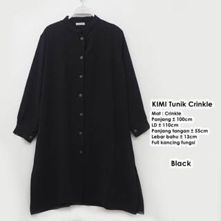 TUNIK KIMI - ATASAN TUNIK WANITA CRINKLE - BAJU ATASAN MUSLIM WANITA - ATASAN KEMEJA CARDIGAN WANITA