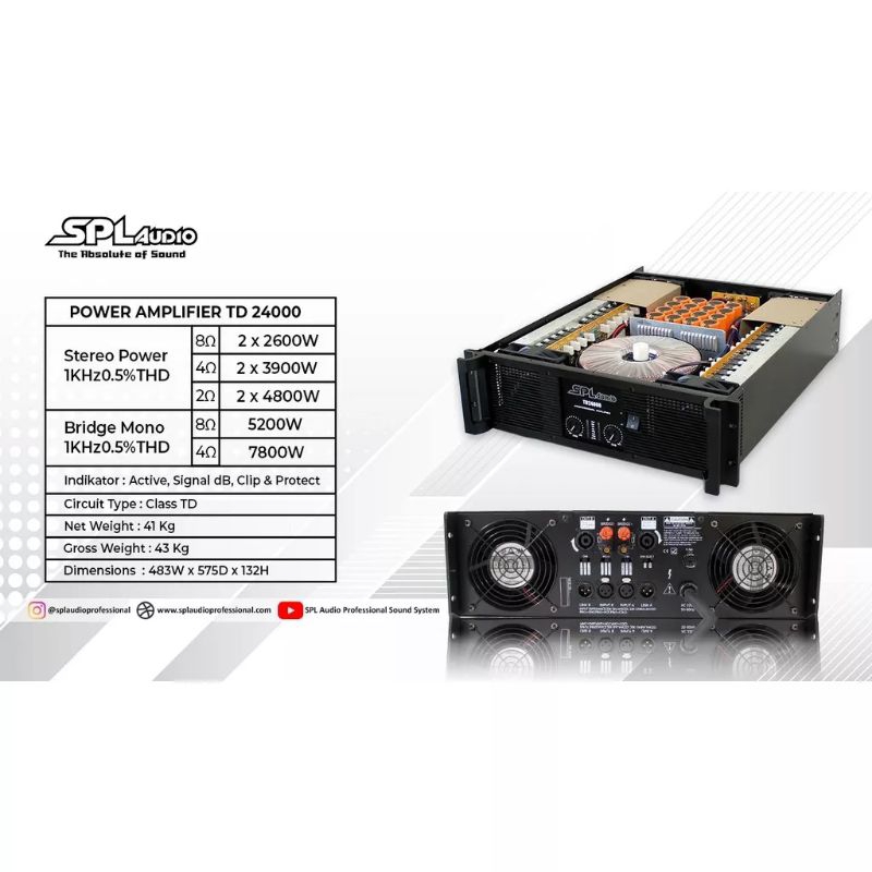 Power SPL Audio TD-24000 Original  2x2600watt class TD