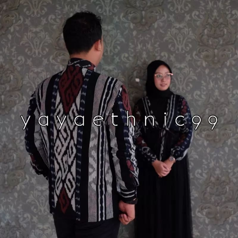 Set Couple Busana Kondangan, Couple Prewed, Baju Lebaran, Kemeja Panjang Tenun Troso, Outer Ethnic Tenun Troso Jepara