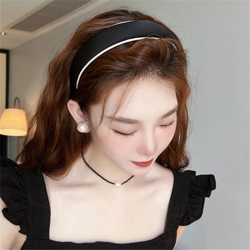 Caliloops Bando Bandana Busa Fluffy Tebal Korean Headband Polos Yam