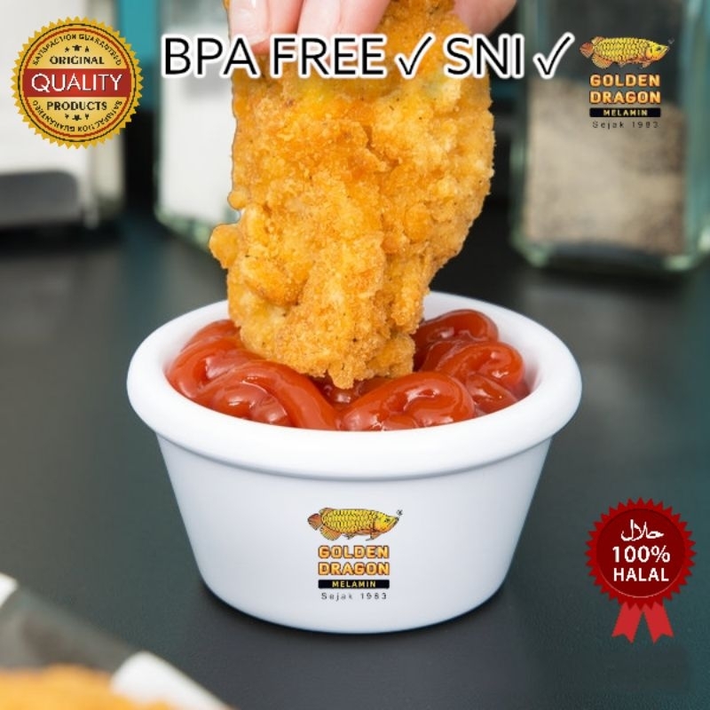 Grosir dan Ecer (2Pcs) Ramekin Bowl Horeka series Melamin Golden Dragon tempat sambal mangkok saos r