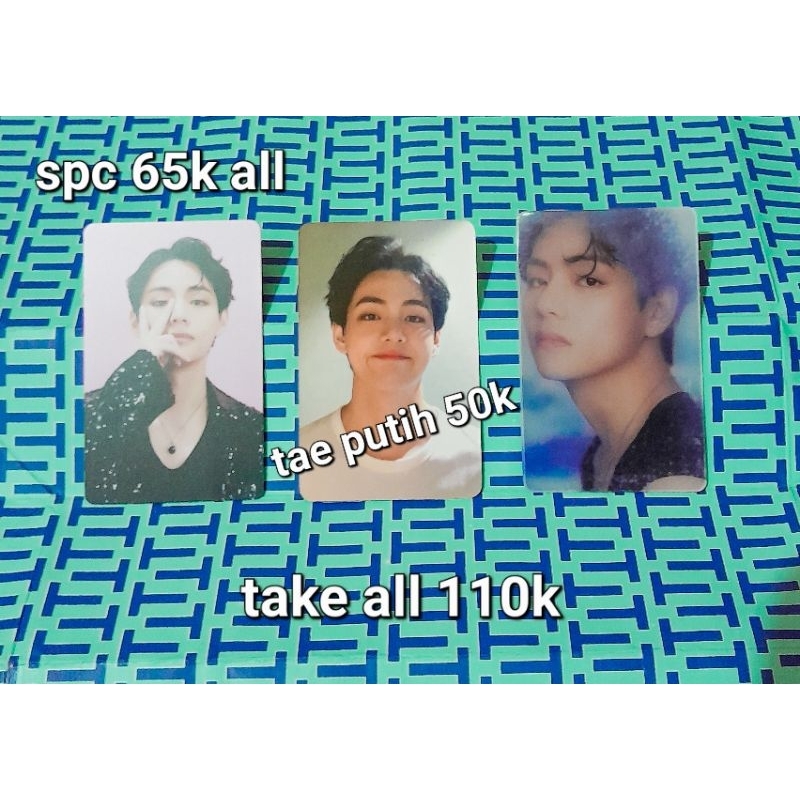 official photocard pc taehyung v bts / pc dicon 102 / tae putih / spc lenti