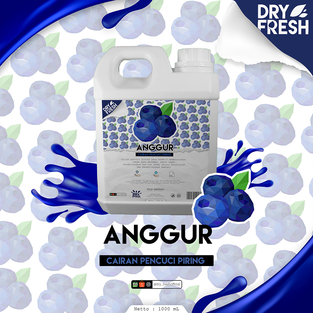 Sabun Cuci Piring DRYFRESH 1L / Cairan Pencuci Piring Anggur