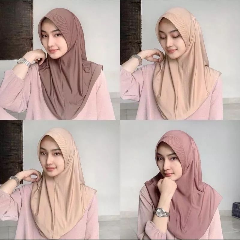 BERGOHAMIDAH SIZE L HIJAB INSTAN HIJAB BERGO PREMIUM BERGO JERSEY KERUDUNG INSTAN