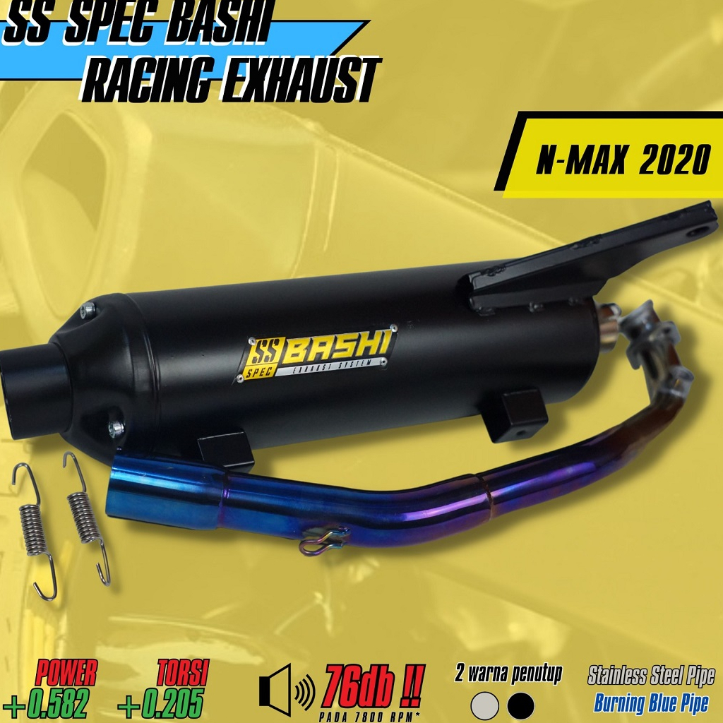 KNALPOT YAMAHA NMAX 2020 EXHAUST STAINLESS  STANDAR RACING BASHI