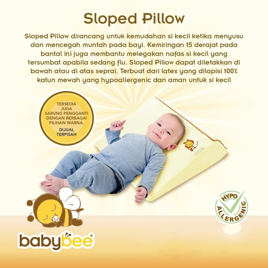 Babybee - Sloped Pillow With Case - Bantal Bayi