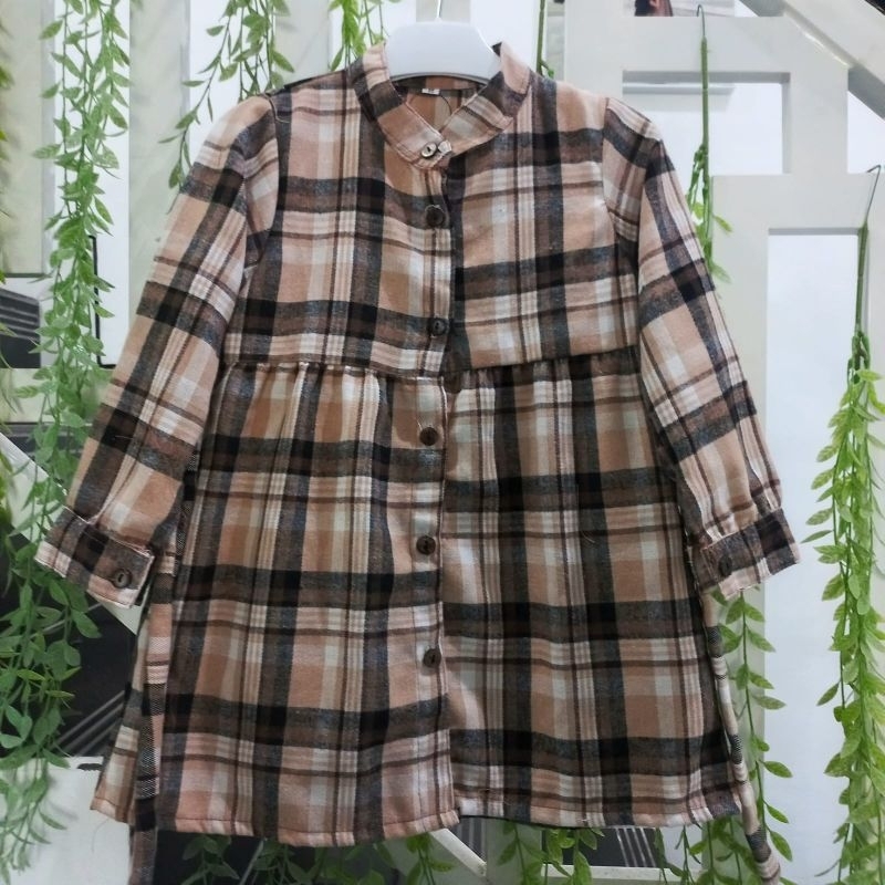 Kemeja anak dan tunik anak usia 1-10th bahan flanel