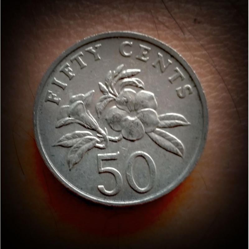 Uang koin luar negeri 50 Cents Singapura 1997 &amp; 1995