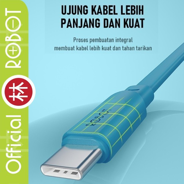 Robot RT-AC100 Kabel Data Cable Type-C 2.4A 1 M - SATUAN ECERAN