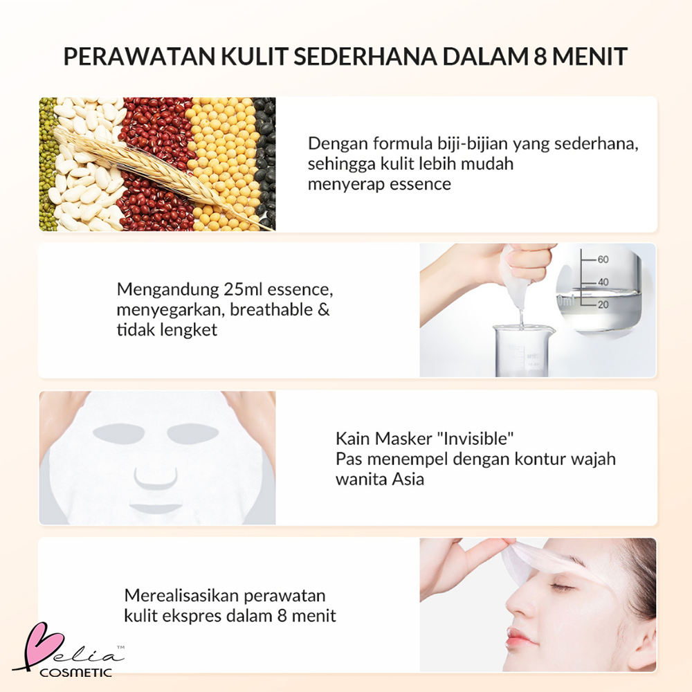 ❤ BELIA ❤ BIOAQUA Grain Ranger Sheet Mask | Cereal Sheet Mask Series | Face Mask 25ml Masker Wajah Glowing Rice-Milk/Oat/Red Bean/Com Protein/Soybean Whitening