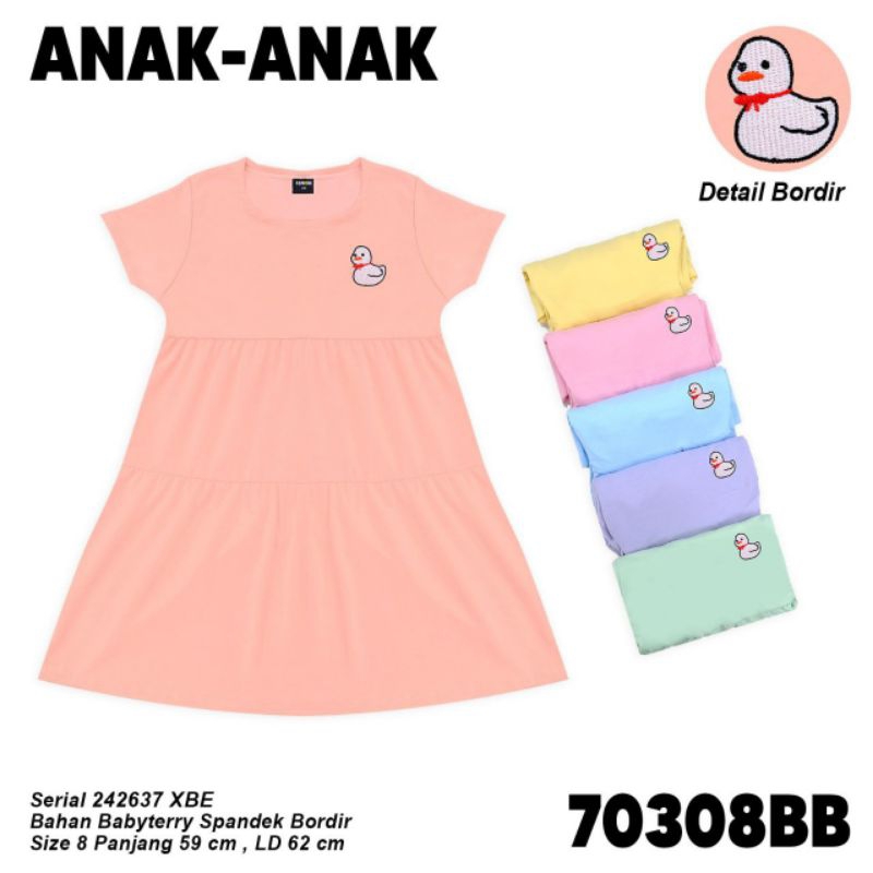 70308BB Lemone anak daster dress babyterry canda umpak 2 REMPEL POLOS BORDIR