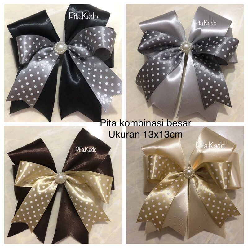 

pita kado kombinasi besar abu hitam cream coklat