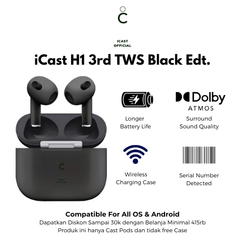 iCast TWS Cast Pods Gen 3 H1 Black Edition Final Upgrade by iCast Official