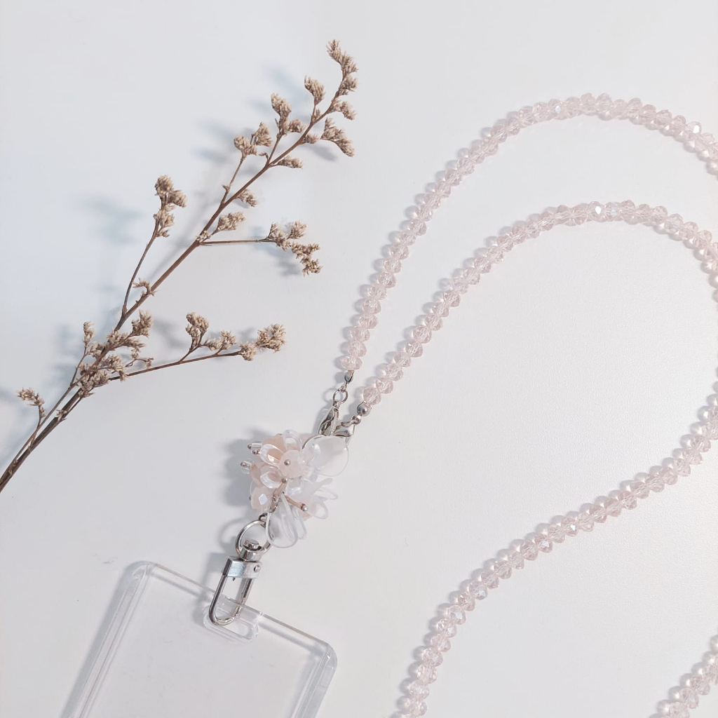 

[Lalaluna] LANYARD CRYSTAL BEADS | GANTUNGAN ID CARD - BLOOM
