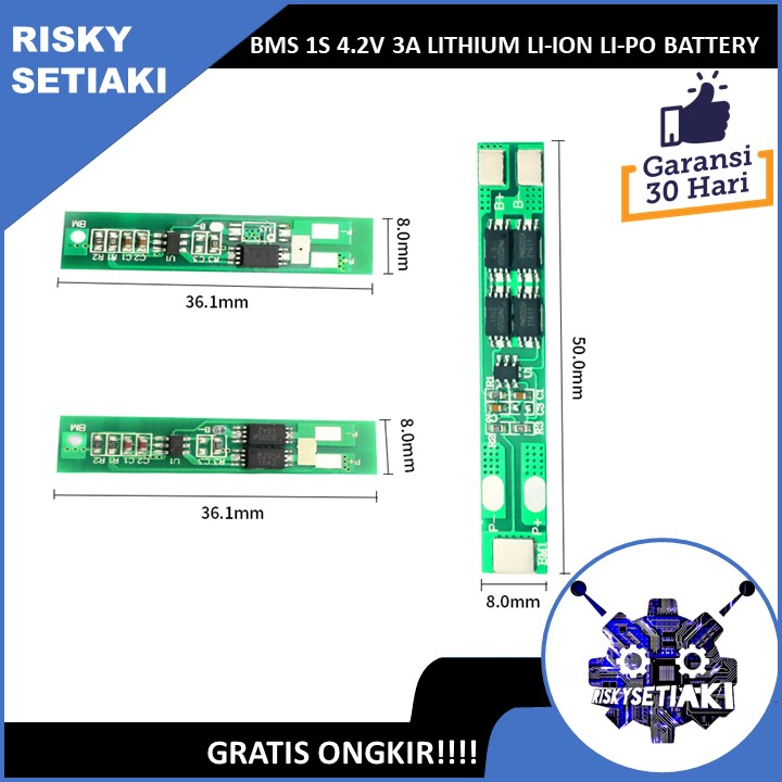 BMS 1S 4.2V 3A LITHIUM LI-ION LI-PO BATTERY PROTECTION BOARD