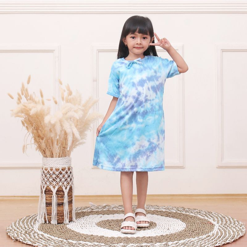 Daster Kaos Anak Perempuan Tye Dye Usia 1 - 10 Tahun Dress Anak Murah