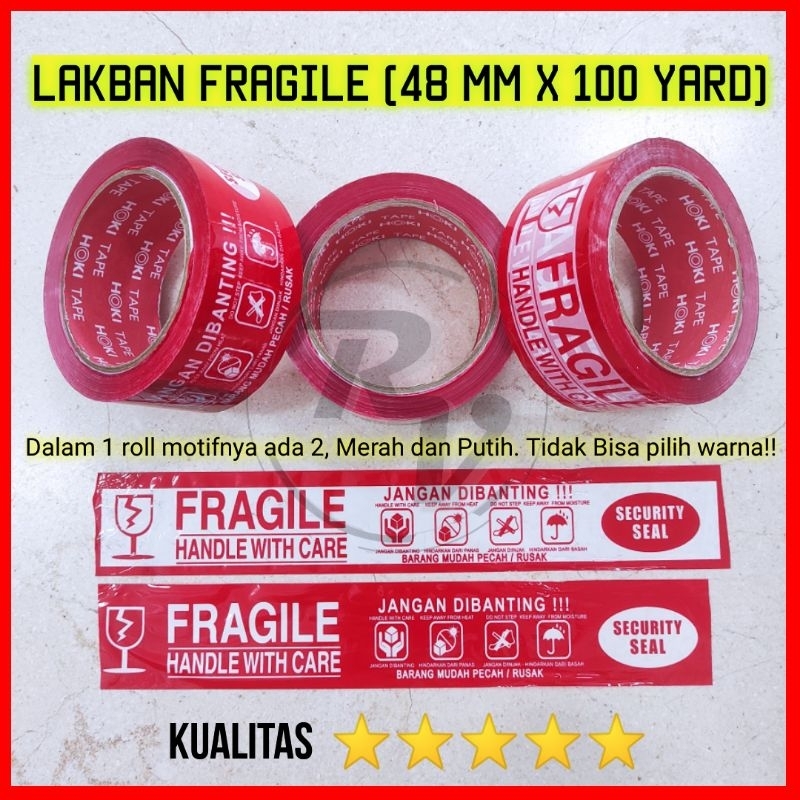

Plester FRAGILE 100 yard / Lakban Fragile 48mm x 100 Yard
