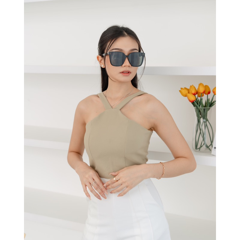 [ Keyclothingline ] Nori Halter Top / Tanktop Basic Wanita