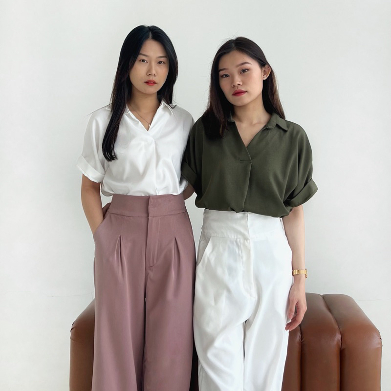 YOOWOL Sara Shirt / Kemeja Basic Shirt Wanita