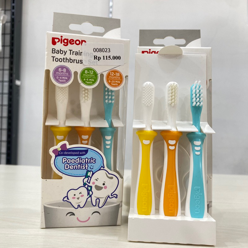Littlezyan - Pigeon Baby Training Toothbrush 3in1 Set Lesson Stage 1 2 3 / Sikat Gigi Anak Bayi 3 Ta