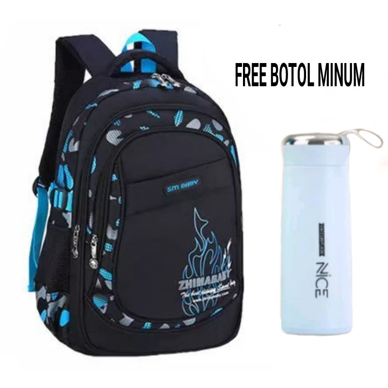 GGS Backpack sekolah model terbaru 2023 / Tas ransel anak sekolah sd smp sma / Tas laptop anak / Tas anak cowok / Tas ransel anak bahan tebal canvas / Tas anak laki laki perempuan / Tas punggung sekolah / Tas viral anak sekolah FREE BOTOL KACA