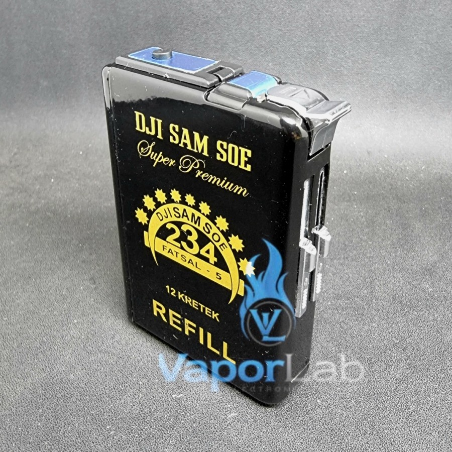 kotak box tempat rokok plus korek api gas lighter gambar merk roko - K.R SAMSU HITAM