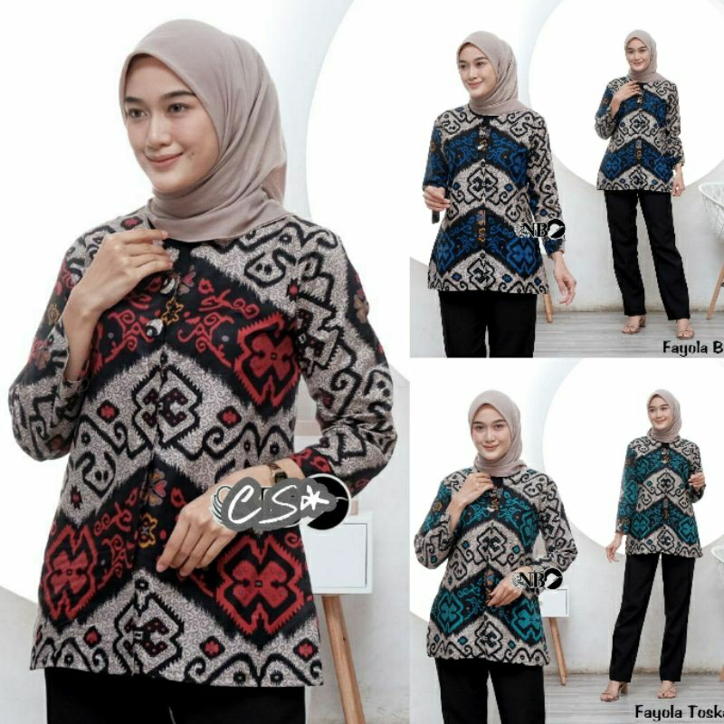 BAJU BATIK WANITA MODERN MONALISA GENES M,L,XL asli PEKALONGAN