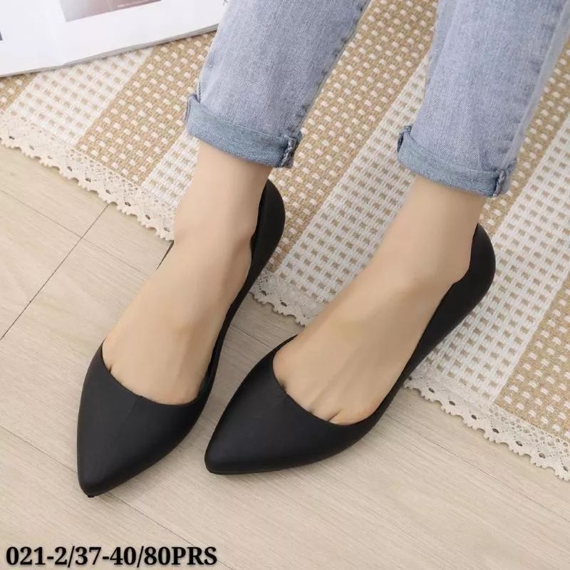 Sepatu Jelly Wedges Wanita Import l Sepatu Kuliah Kerja Karet Lentur Nexas 021