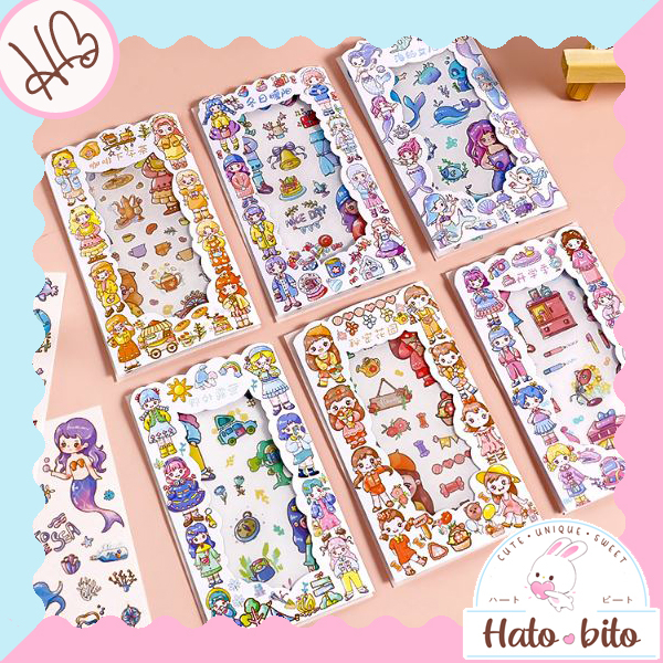 

1 set isi 4 lembar sticker garden friends lucu diy journaling scrapbook deco stiker cute kawai estetik HB1395