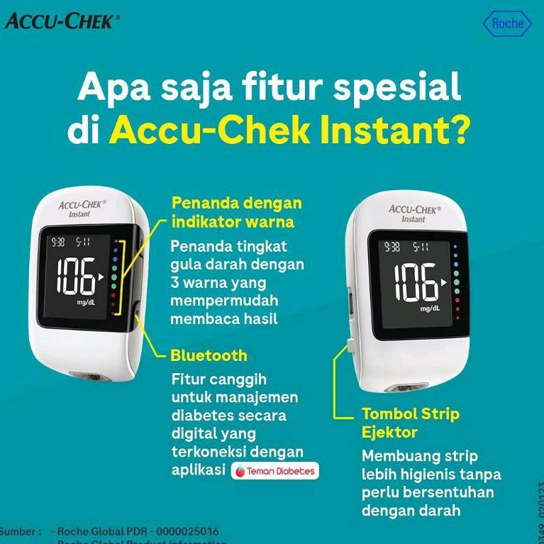 Accu Check Instan bonus 25 Strip alat tes Gula Darah rekomendasi Dokter