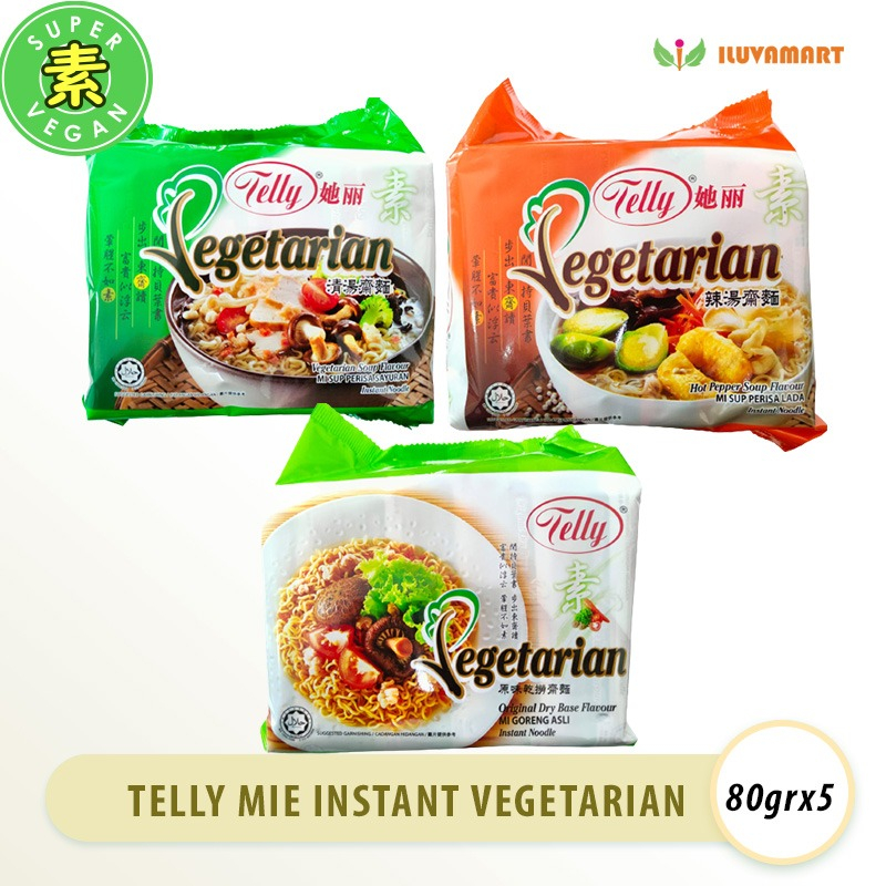 

Telly Vegetarian Mi Sup Sayuran/Lada 80gr Isi 5 pcs