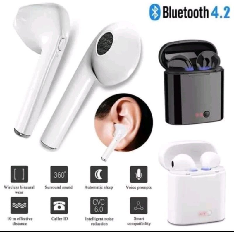 Headset Stereo Bluetooth I7S TWS Versi 5.0 Tanpa Kabel - Sport True Wireless Earphone I7S