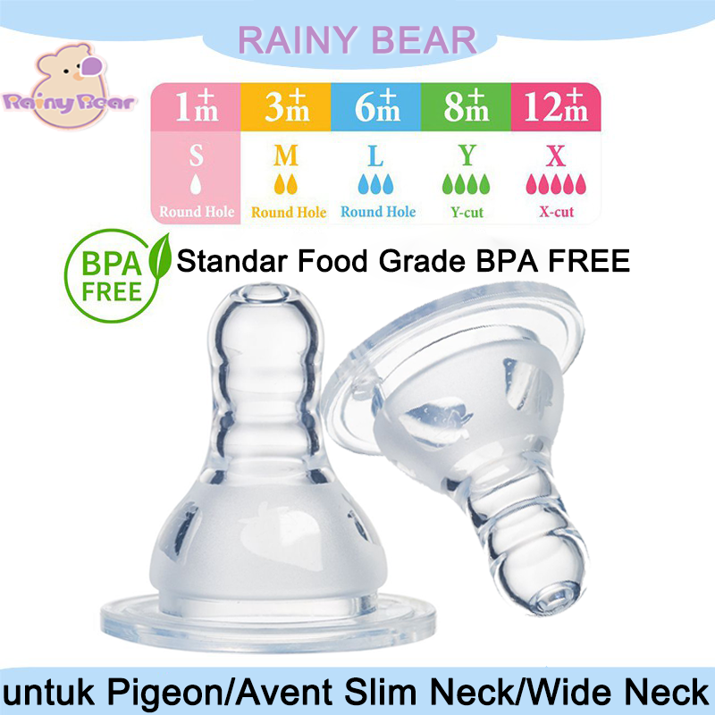 Dot bayi Bahan Botol Silikon untuk Pigeon/Avent Botol Bayi Nipple Peristaltik Botol Susu Standar/ Bayi Standar Leher Bayi XNZ