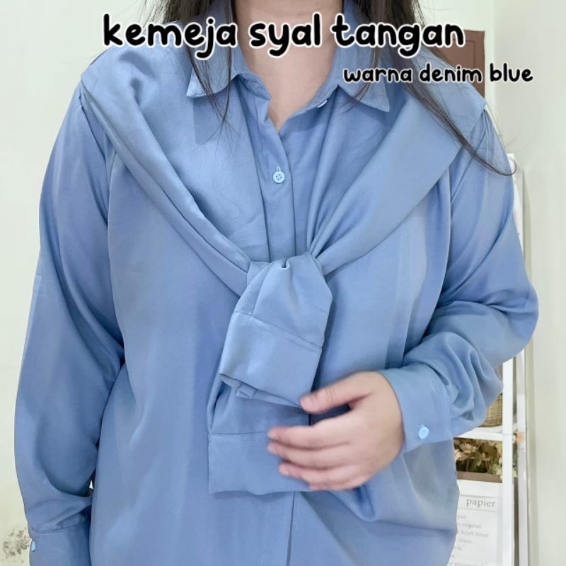 BORA KEMEJA SYAL TANGAN KOREAN STYLE JUMBO BIG SIZE OVERSIZE LD 130 CM