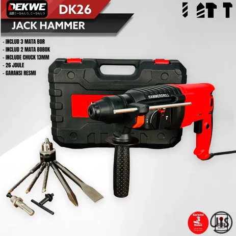 PROMO TERMURAH!!!!! MESIN BOBOK BETON YUKIDO ROTARY HAMMER/ HAMMER DRILL 26MM JAPAN TECHNOLOGY - DEKWE MERAH